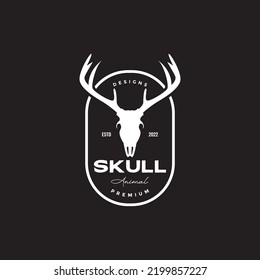 deer skull badge vintage logo