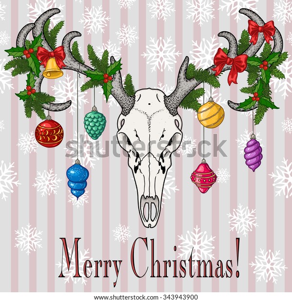 Deer Skull Christmas Decorations Stock Image Download Now