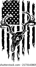 Deer Skull Distressed American Flag Vector Stock Vector (Royalty Free ...