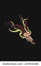 Deer skull head vector illustration