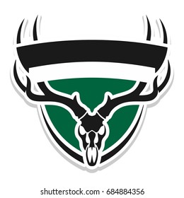 deer skull head. vector logo.