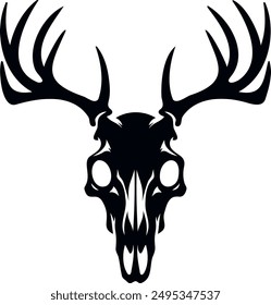 Deer skull logo with hunting elements illustrations