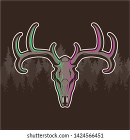 deer skull logo mascot concept