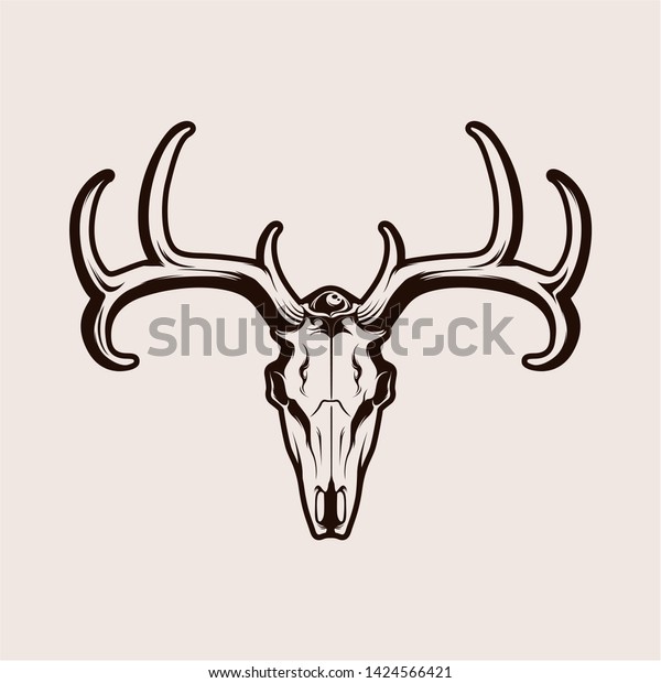 Deer Skull Logo Mascot Concept Stock Vector (Royalty Free) 1424566421