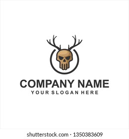 deer skull logo vector