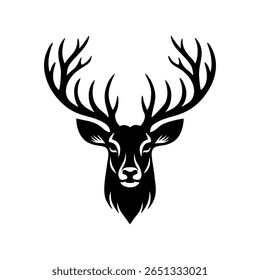 Deer skull logo vector gloomy atmosphere in circle