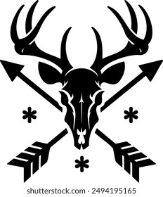 Deer skull logo vector illustrations