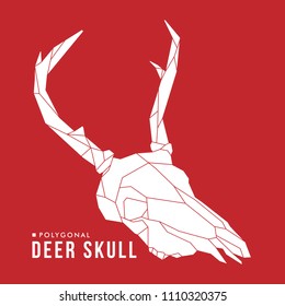 Deer skull polygonal line graphic illustration.