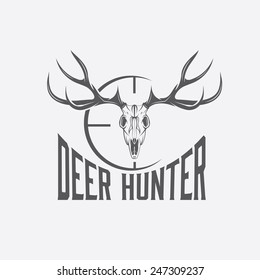 deer skull with target vector design template