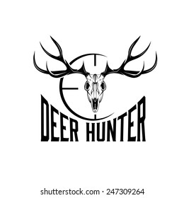 Deer Skull With Target Vector Design Template