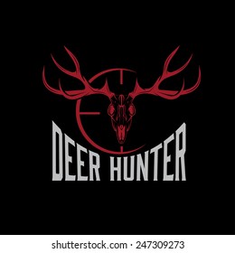 deer skull with target vector design template