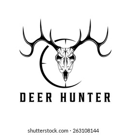 deer skull with target vector design template