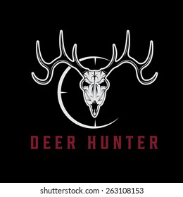 deer skull with target vector design template