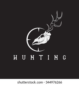 deer skull with target vector design template