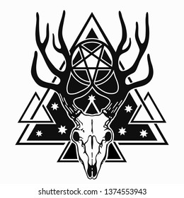 deer skull in triangular shape