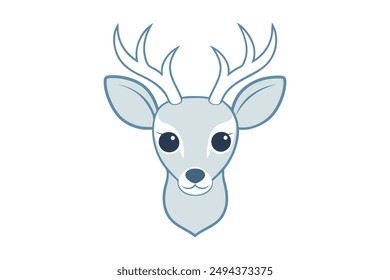Deer skull vector in cartoon, clipart, and line art for print and digital use