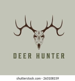 deer skull vector design template