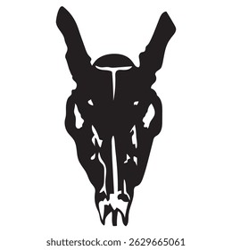 Deer skull vector illustration silhouette