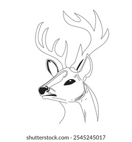 Deer skull vector illustrations in white background