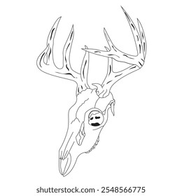 Deer skull vector illustrations in white background