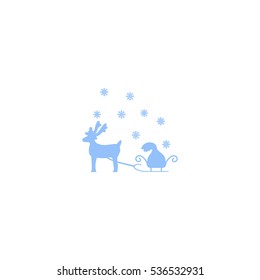 deer with sledges, icon