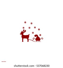 deer with sledges, icon
