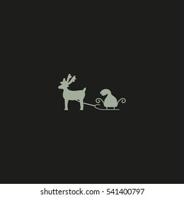 deer with sledges, icon