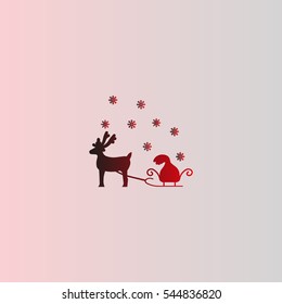 deer with sledges, icon