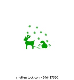 deer with sledges, icon