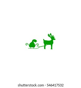 deer with sledges, icon