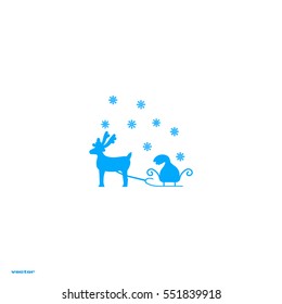 deer with sledges, icon