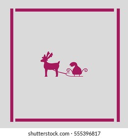 deer with sledges, icon