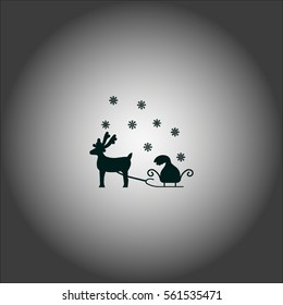 deer with sledges, icon