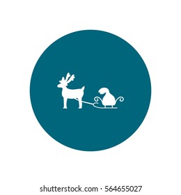 deer with sledges, icon