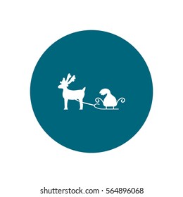deer with sledges, icon