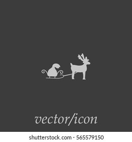 deer with sledges, icon