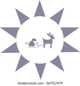 deer with sledges, icon