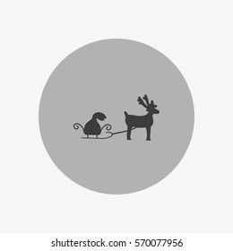 deer with sledges, icon