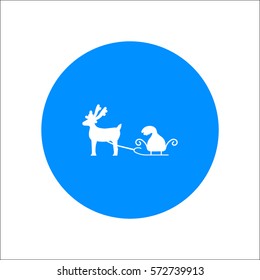 deer with sledges, icon