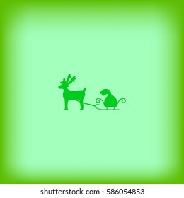 deer with sledges, icon
