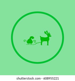 deer with sledges, icon