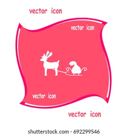 deer with sledges, icon
