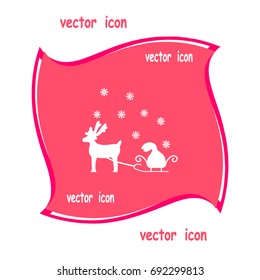 deer with sledges, icon