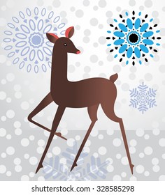 deer in the snow 