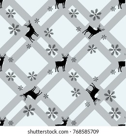 Deer and snowflake seamless pattern. Fashion graphic background design. Modern stylish abstract texture. Vector illustration