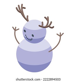 Icono de muñeca de nieve venado vector isométrico. Nieve de invierno. Tarjeta de navidad personalizada