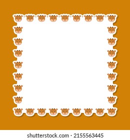 Deer with square frame for banner, poster, and greeting card