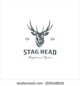 Deer Stag Antler Buck Logo Design Vector Image