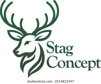 Un ciervo stag buck querido icono de cabeza de animal mascota signo concepto de diseño de símbolo de ilustración