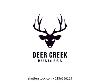 Deer Stag Buck Reindeer Elk Antler Wall Hunting logo design inspiration. Usable for Business and Branding Logos. Flat Vector Logo Design Template.